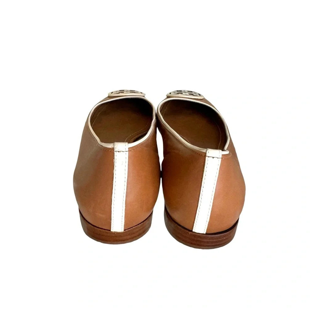 Tory Burch Chelsea Flats Leather Interlocking Double T Logo Ballet Flat Shoes